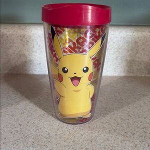 Pikachu Tumbler with Red Lid
